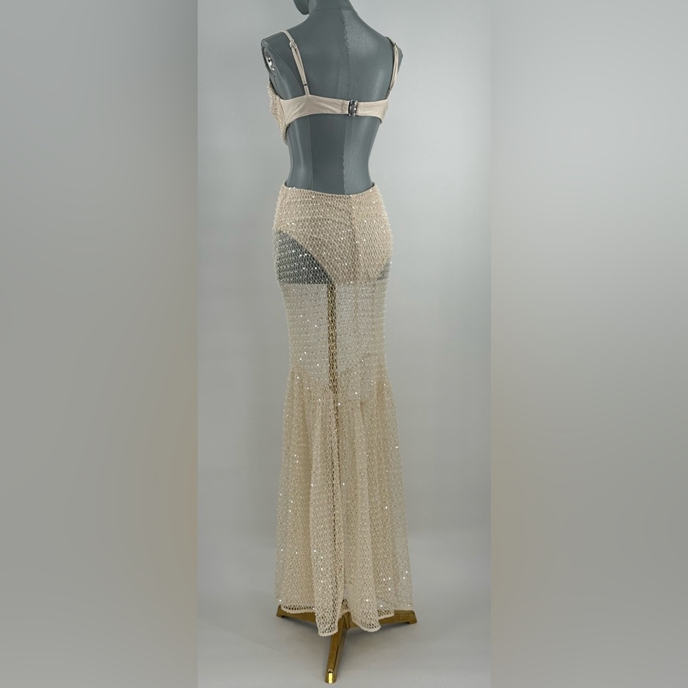 🆕 PATBO 🧿 NWOT Crochet Bloom Cut Out Beach Dress, Off White - Sz US 8 BR 40 - Picture 12 of 17